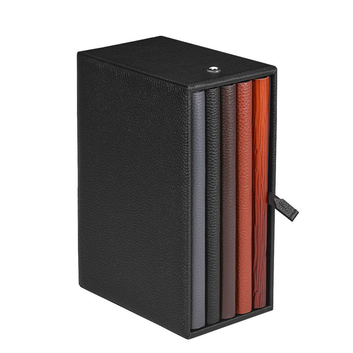 Porte-lettresMontblancCadre profond pour 5 Cahiers Moyen Format en Cuir Grainé Noir