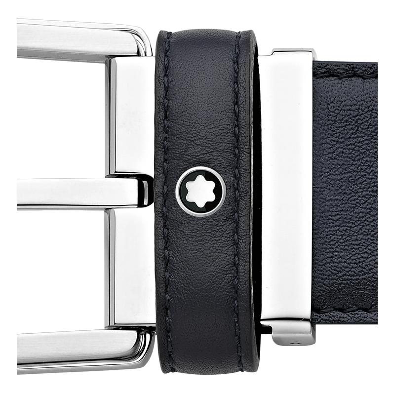 35 mm in pelle blu -cinga di anello leather