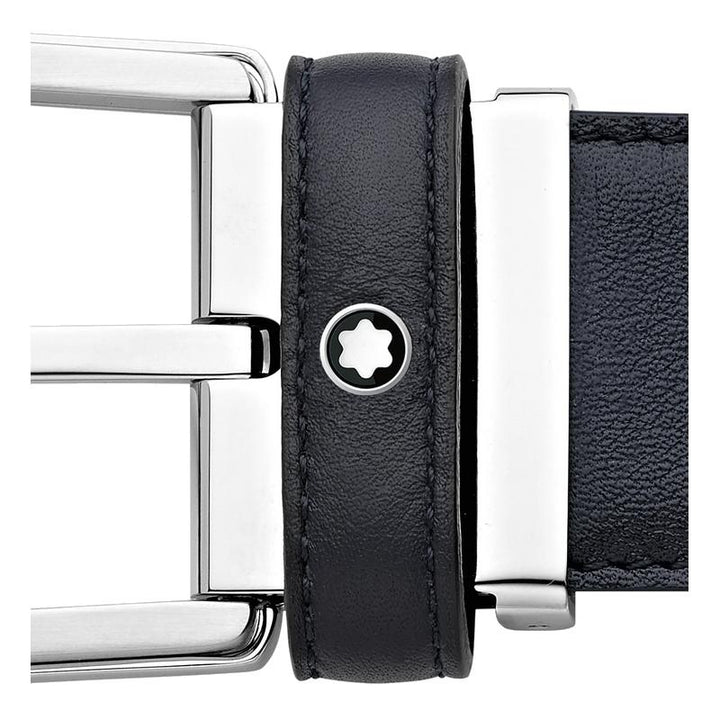 35 mm in pelle blu -cinga di anello leather