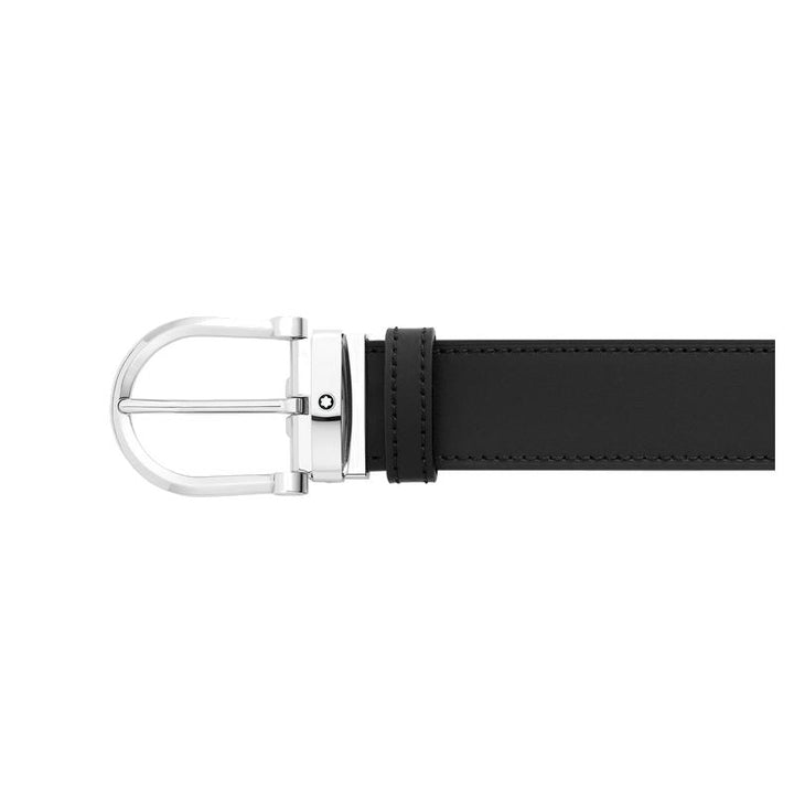 Ceinture réversible à boucle fer à cheval de 35 mm en cuir noir/marron