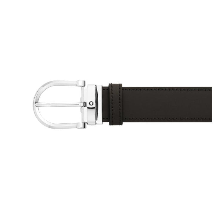 Ceinture réversible à boucle fer à cheval de 35 mm en cuir noir/marron