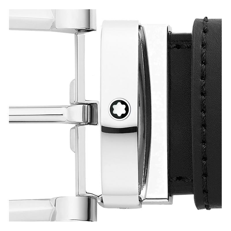 Ceinture réversible à boucle fer à cheval de 35 mm en cuir noir/marron