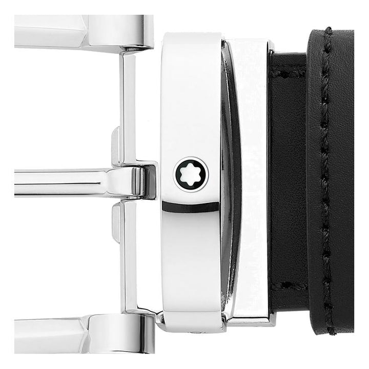 Ceinture réversible à boucle fer à cheval de 35 mm en cuir noir/marron