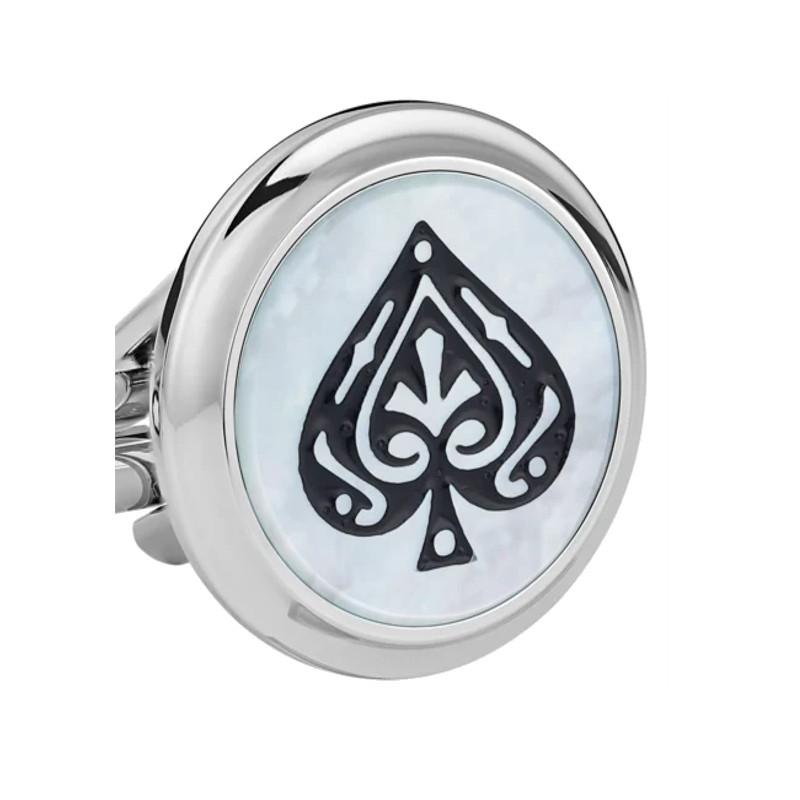 Meistestück cufflinks Tribute to the novel Le Tour du Monde in 80 days, Pique and heart