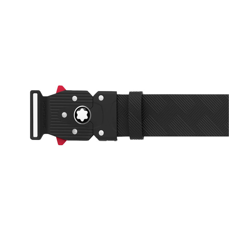 35 mm belt in black leather printed with clasp m lock 4810
