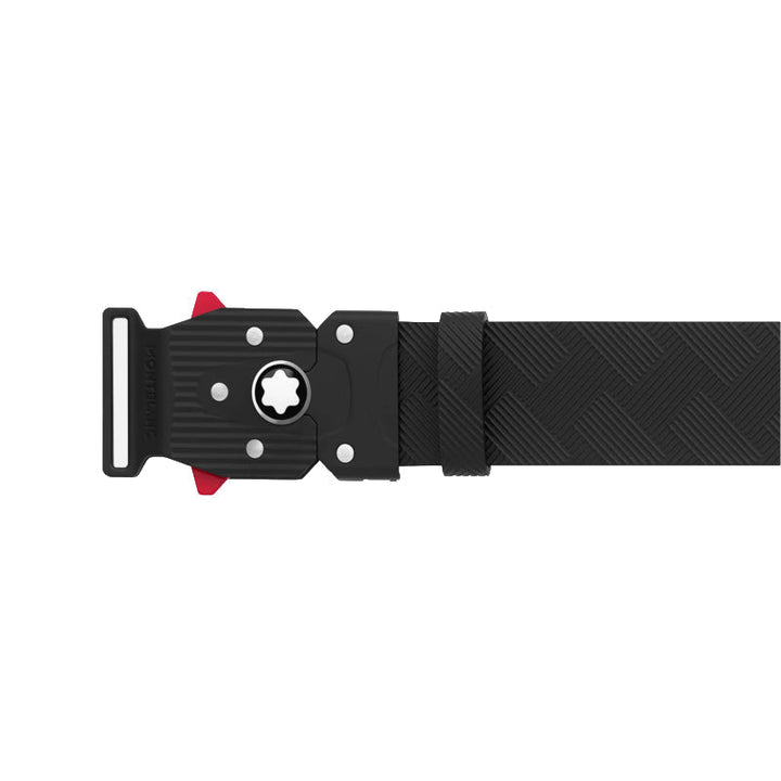 35 mm belt in black leather printed with clasp m lock 4810