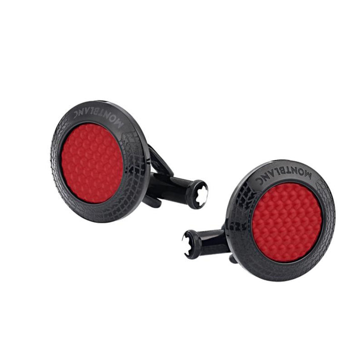 Boutons de manchette Montblanc Meisterstück Great Masters Pirelli en acier laqué rouge