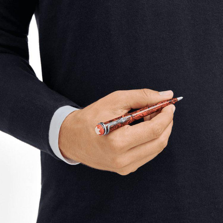Montblanc Heritage Red et Black Serpent Marble Special Edition ballpoint pen