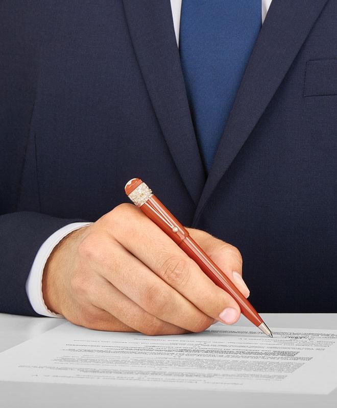 MONT BLANC ダークレッド ボールペン 花柄 MONT BLANC ダークレッド ボールペン 花柄